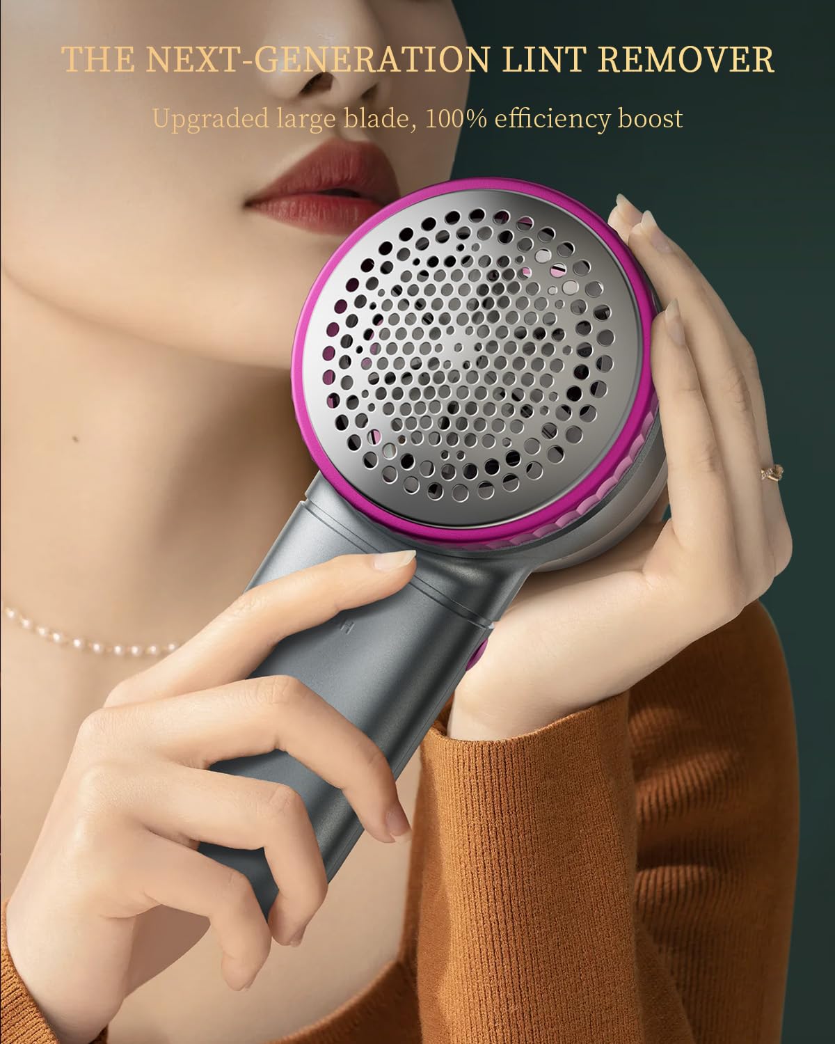 Fabric Shaver with Lint Brush, Large Lint Shaver with Digital Display, 3-Speeds Lint Remover with 6-Leaf Blades, Electric Sweater Shaver to Remove Pilling for Clothes, Furniture