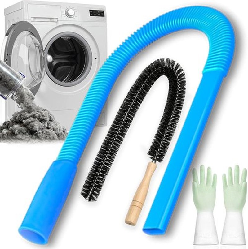 Skiennix Dryer Vent Cleaning Kit - Universal Lint Vacuum Attachment with Long Hose & Brush | Quick Lint Removal