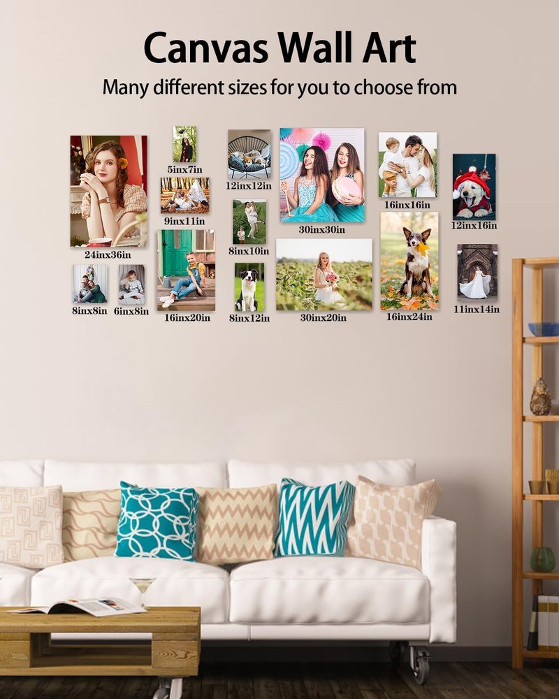 AbcCustomize Canvas Prints - Personalized Photo Art for Home Decor | Ready to Hang, Next Day Shipping
