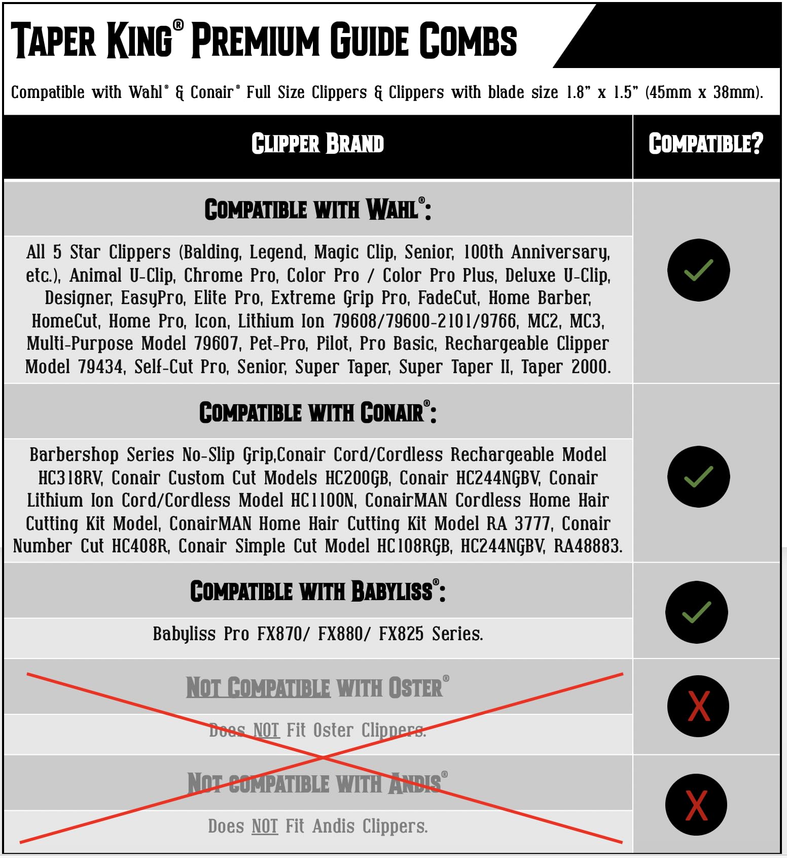 Taper King® Guide Combs - DIY Tapers & Fades - Amethyst (#2 to #4)