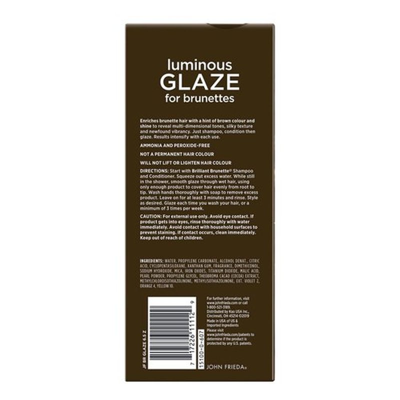 John Frieda Brilliant Brunette Hair Gloss - Enhance Rich Color & Boost Shine | 6.5 Oz