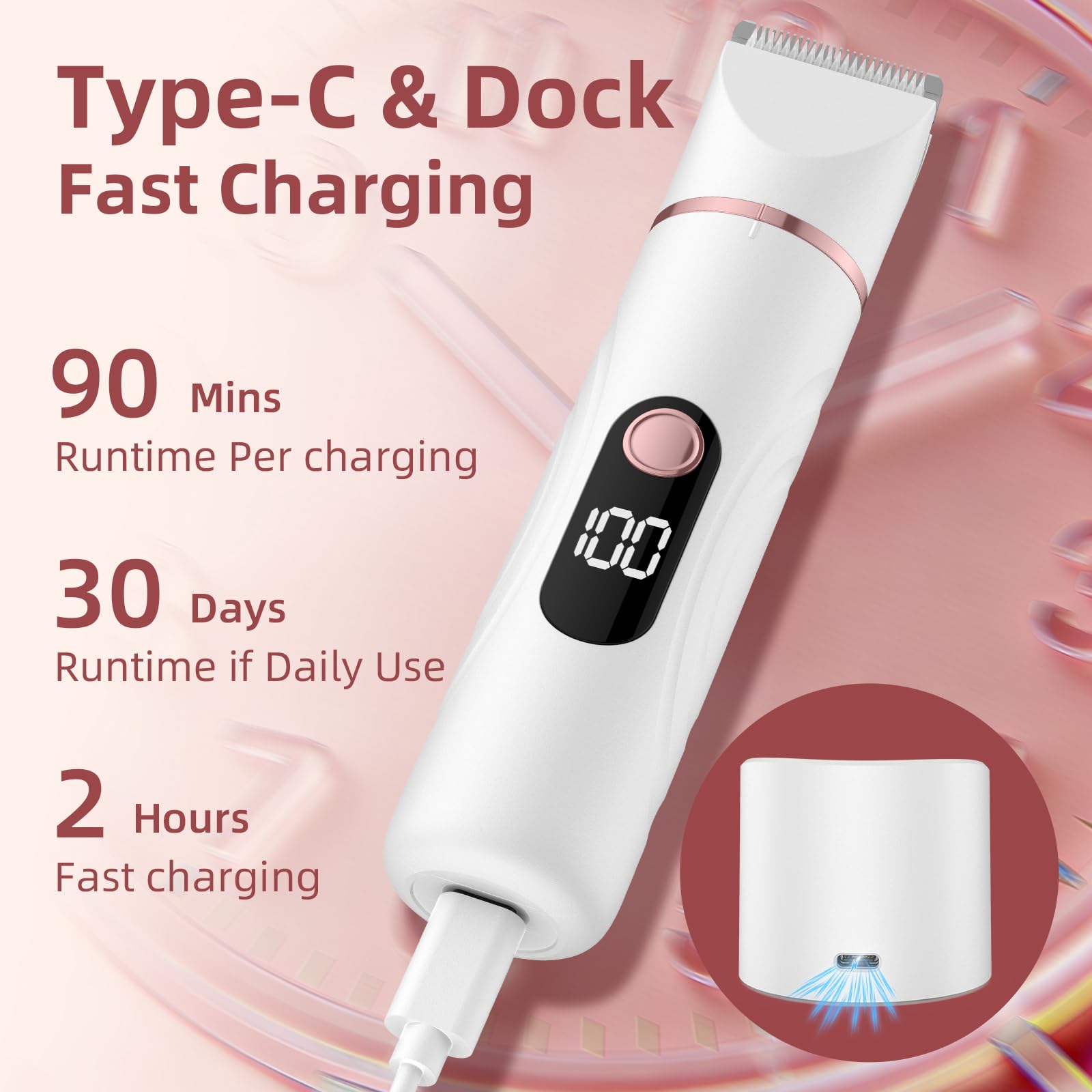 Bikini Trimmer for Women, Nose Hair Trimmer, Painless Electric Razor, Smooth Facial Hair Remover, Body Hair Trimmer for Legs and Armpit