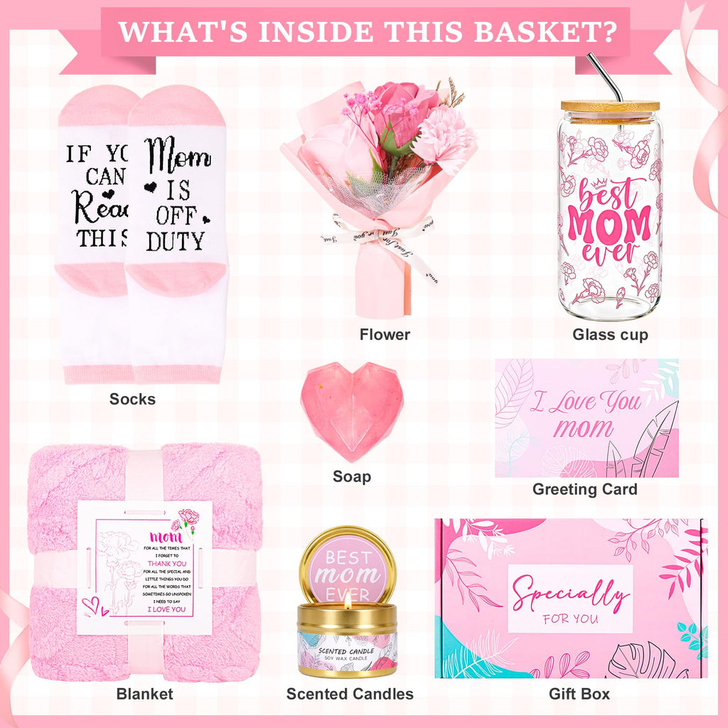 Honxicur Mom Birthday Gifts Ideas Basket for Moms Mama Mother from Child Birthday Gifts for Moms, Mothers Day Gifts for Mom from Daughter Son