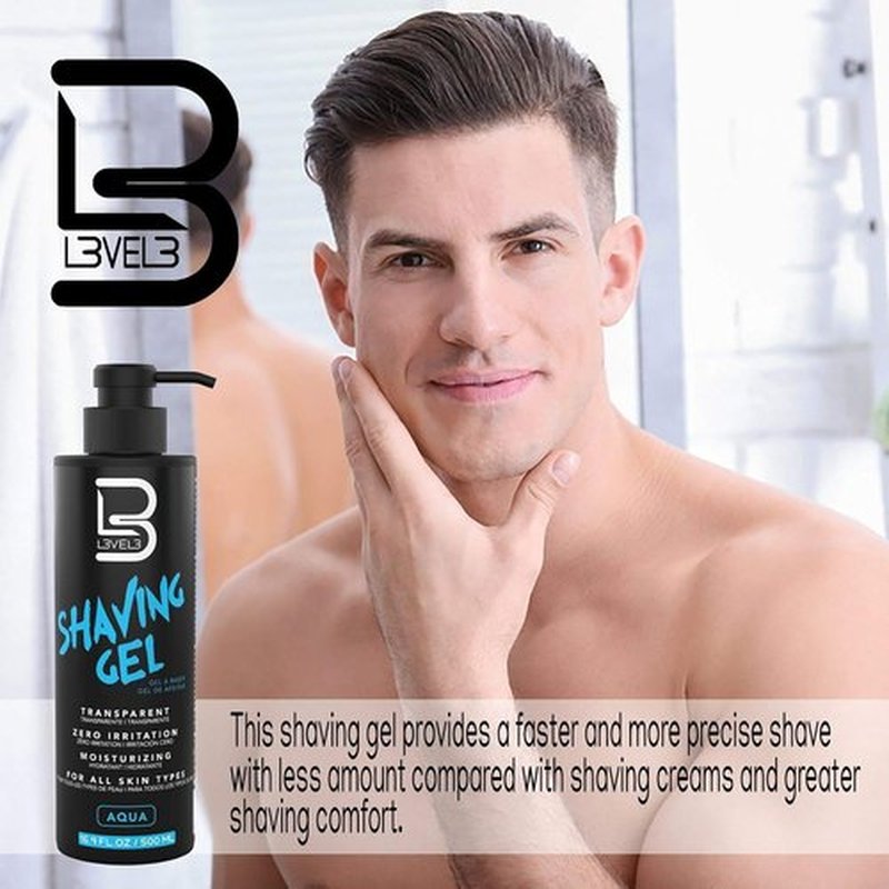 L3 Shaving Gel - Non-Irritating Straight Razor Shave Gel - Refreshing Scent - 6 oz (Aqua)