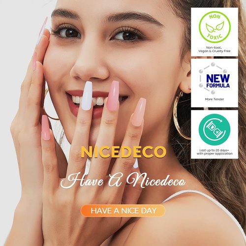 Nicedeco Hema Free Builder Base Gel Nail Polish 2 Pcs 15ml Cruelty Free Vegan Nude Pink Color Soak Off LED U V Gel Nail Kit Manicure