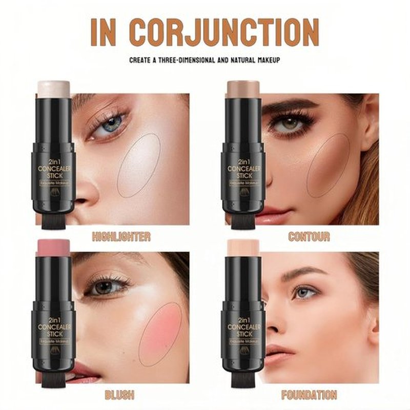 MAEPEOR Contour Stick - Blendable Matte Cream for Smooth Face Shaping | Waterproof, Long-Lasting (Color 07)