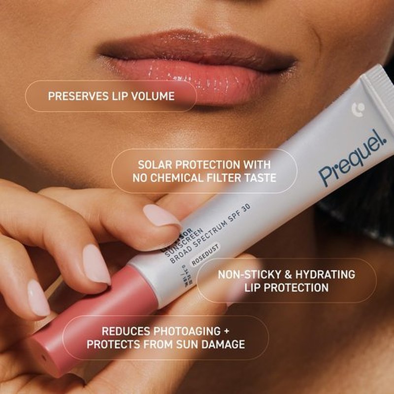 Prequel Skin Tinted Lip Balm with SPF 30 - Rosedust Mint Flavor, Non-Sticky Semi-Gloss - 2 Pack