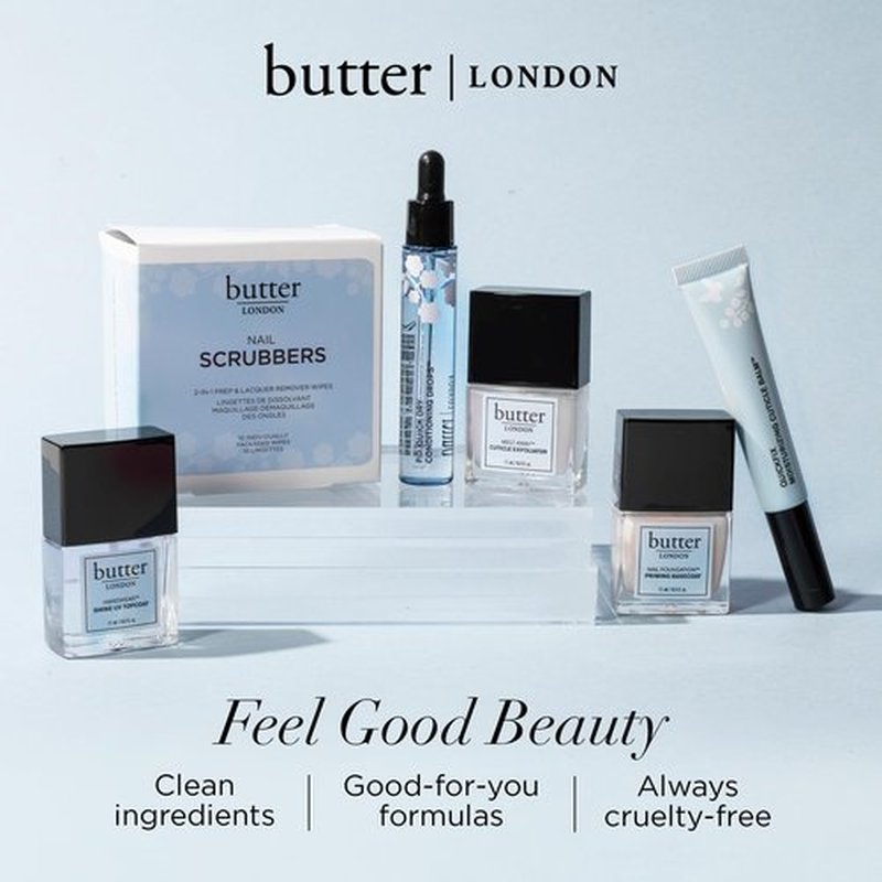 butter LONDON QuickFix Moisturizing Cuticle Balm - Cuticle Cream with Massage Tip Applicator Conditions & Hydrates Dry Cuticles & Skin - Gluten Free Cuticle Care Products Enriched with Vitamin E