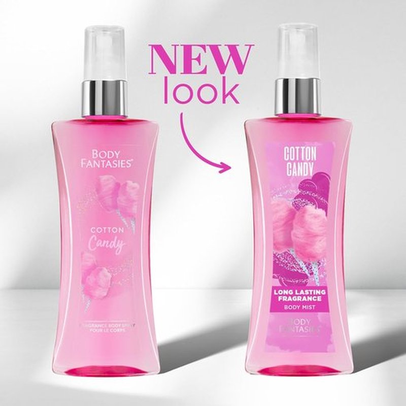 Body Fantasies Cotton Candy Fragrance Body Spray - 8 Fl Oz | Pack of 2 for All-Day Freshness