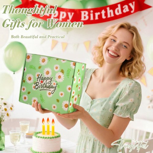 Daisy Birthday Gifts for Women Self Care Gifts Spa Gift Baskets for Women, Happy Birthday Gift Box for Mom Daughter Sister Girlfriend Best Friend,Thinking of You Get Well Gift for Her