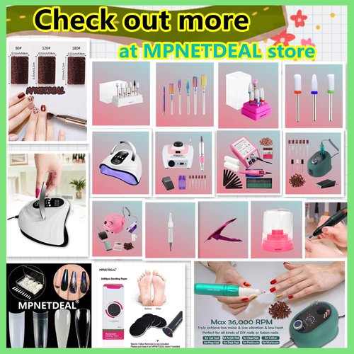 MPNETDEAL Electric Nail Drills Machine e File buffers Sanding Bands Bits for Acrylic Nails Gel Polish Glazing Art Set Polisher Grinder Filer Manicure Pedicure Kit máquina uñas acrilicas Pink