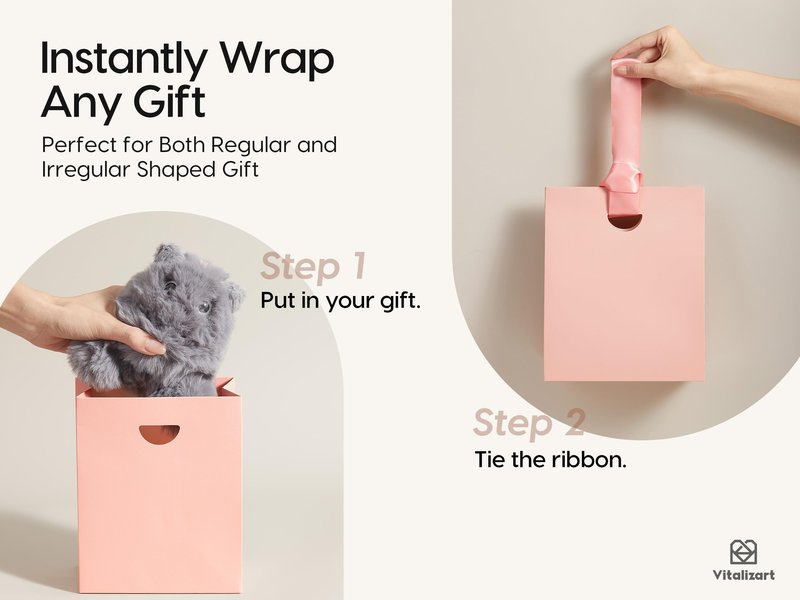 Vitalizart Paper Gift Bags With Ribbon Handles Set of 10 Assorted Colors Bulk Reusable For Gift Wrap Girls Kids Birthday Bridal Shower Party Favors Goodie Bags Candy Christmas 5.91"x3.54"x7.28" Small