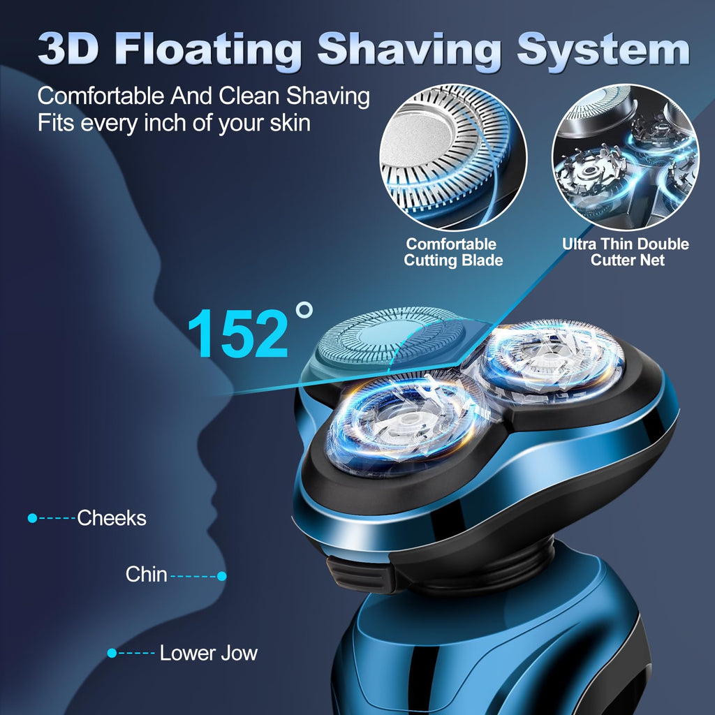 Electric Razor for Men,Mens Razors for Shaving face,LED Display/Waterproof/Rechargeable Electric Shaver for Men