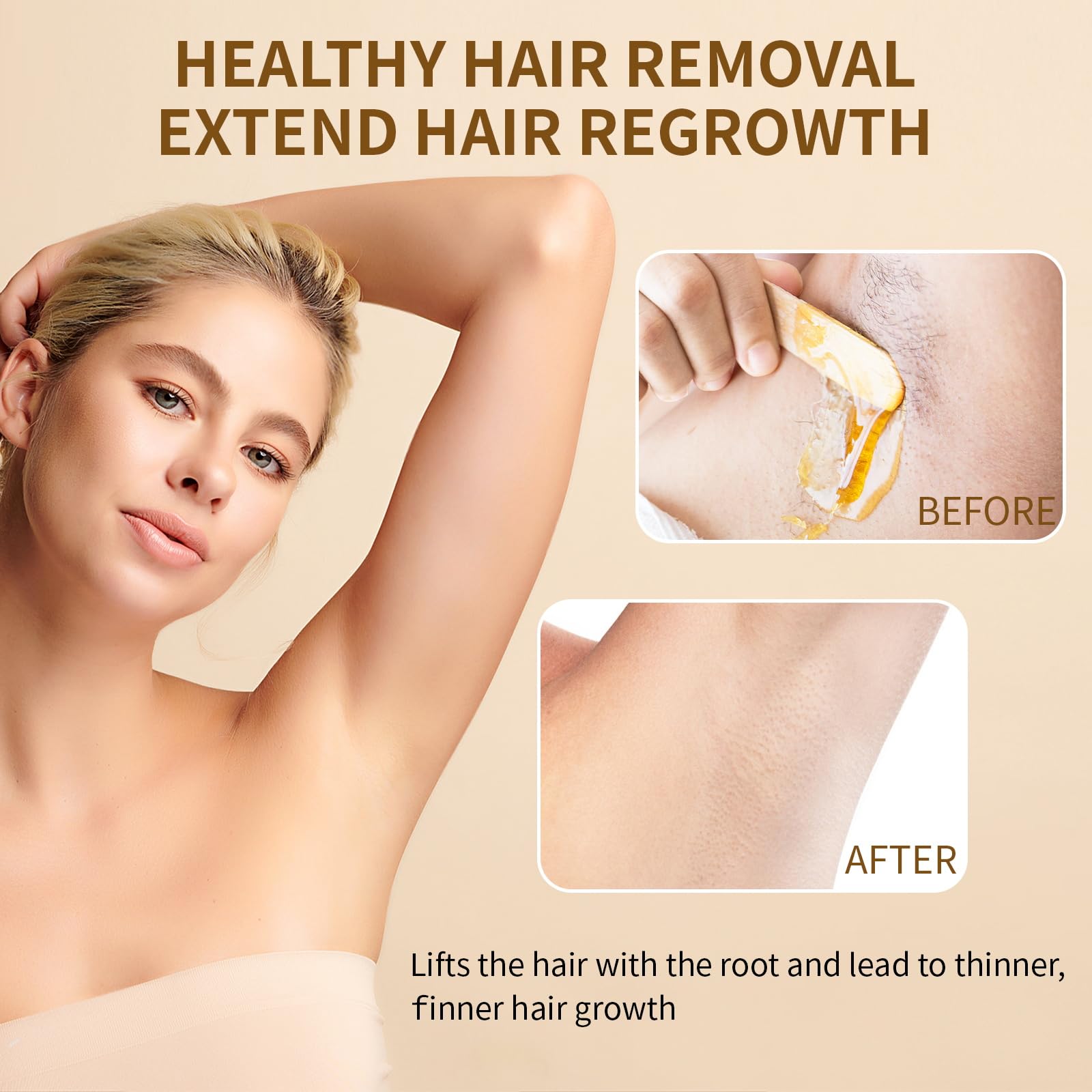 300g Natural Sugaring Wax: for Home Hair Removal - Sugaring Paste for Body Legs Arms Bikini