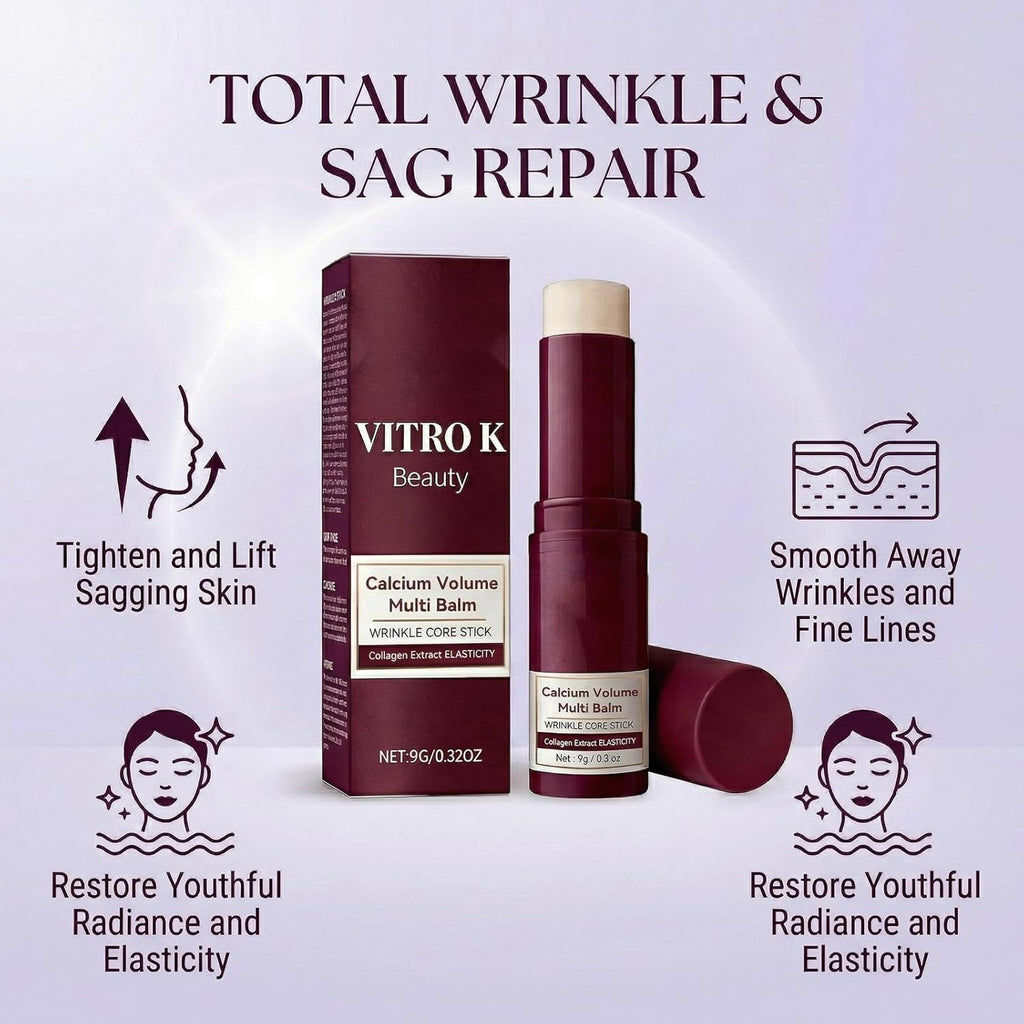 Vitro K Beauty Stick, Beauty Calcium Multi Balm Stick,Korean Skin Care Collagen Wrinkles Face Eye treatment Balm, for All Skin Types (1PCS)