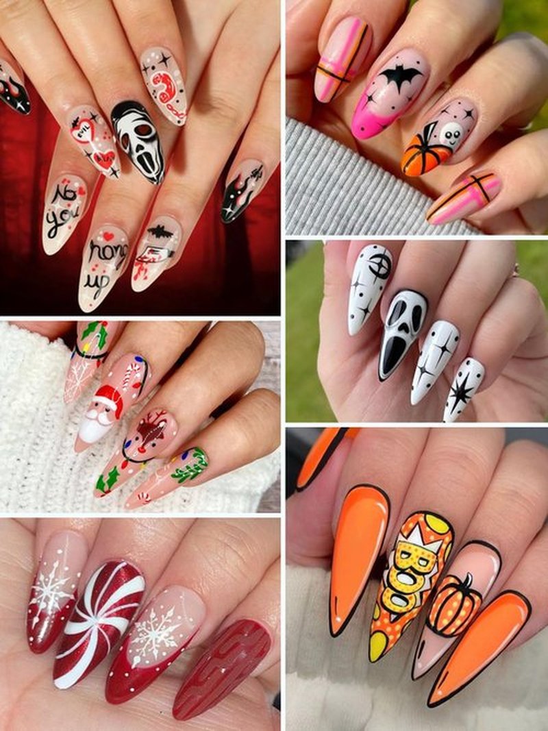 EBANKU 12 Colors Nail Art Pens Set, 3D 0.7MM Nail Polish Pens Quick-Drying Nail Art Acrylic Paint Nail Point Dotting Liner Pen Tools for Home & Salon Nail DIY