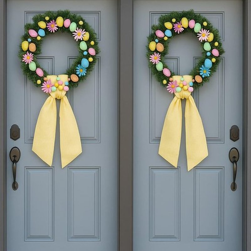 Skiennix Yellow Striped Wreath Sash - 5.12" Wide x 54.33" for Fall & Thanksgiving Door Decor