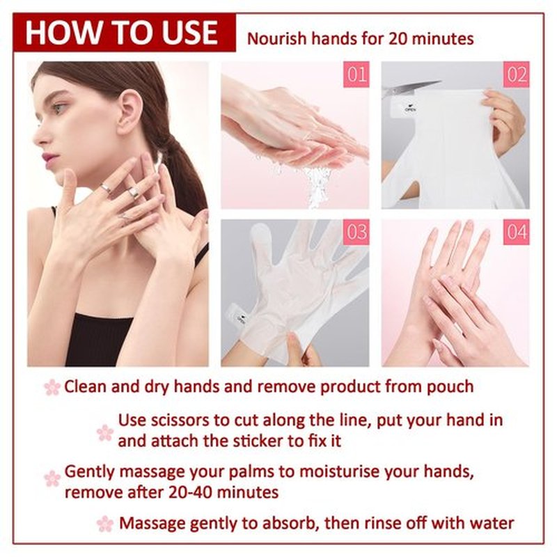 Hand Masks Moisturizing Gloves,6 Pairs Hydrating Hand Peel Masks Gift Set for Dry Cracked Hands Care,Long-lasting and Non-greasy Hand Moisturizer Gloves for Women D