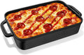 Cast Iron Detroit Pizza Pan - 9x13 Inch Pre-Seasoned Deep Dish for Perfect Casseroles & Lasagna