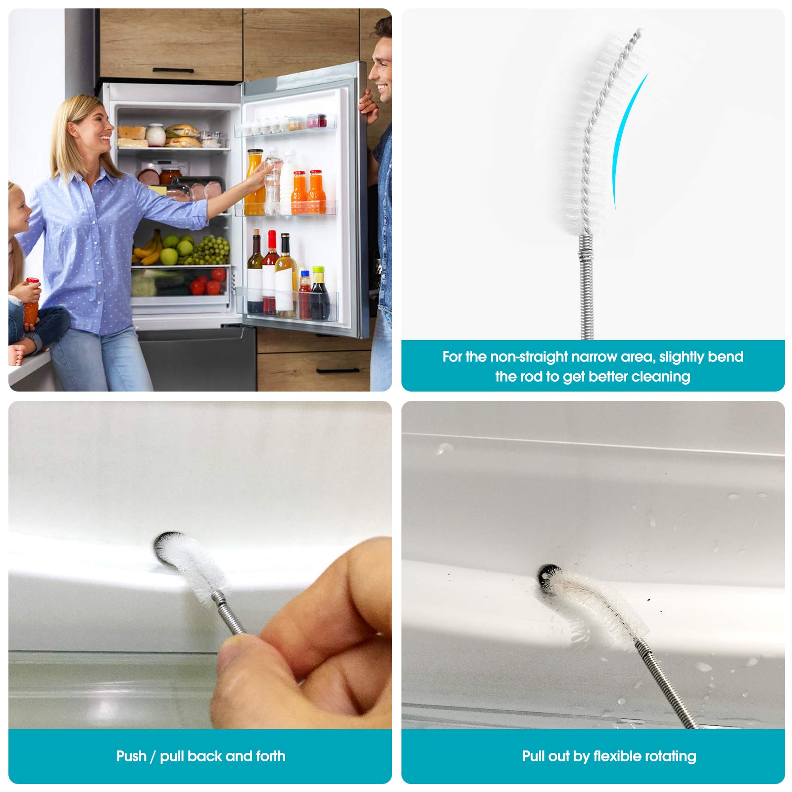 Long Drain Brush Flexible Feeding Tube Brush Slim Cleaning Brush Hose Pipe Brush