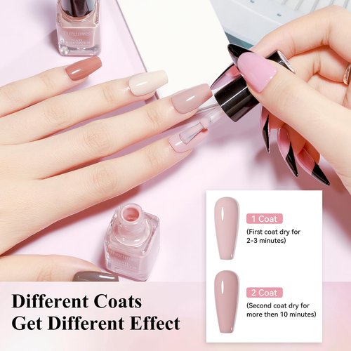 Bevimee Quick Dry Nail Polish Set: 24 Colors Regular Fingernail Polish Non Gel Bulk Black Nude Pink Red Green Blue Purple Long Lasting French Nail Art DIY Home Gift Set for Women