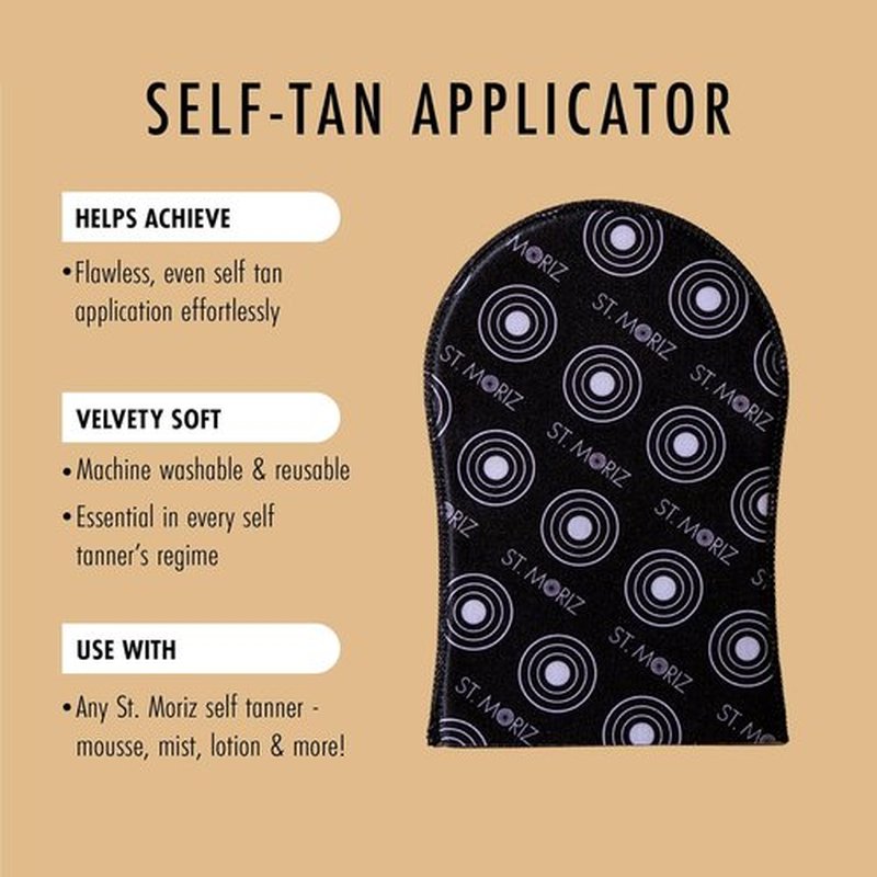 St Moriz Velvet Self Tanning Mitt - Reusable Applicator Glove for Streak-Free Tan - Ideal for All Self Tanner Products - Single Pack
