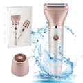 Electric Razors Shaver for Women, 2-in-1 Womens Electric Razor for Leg Arm Face, Cordless Bikini Trimmer for Women with Detachable Head, Painless,Wet & Dry (Rose Gold)
