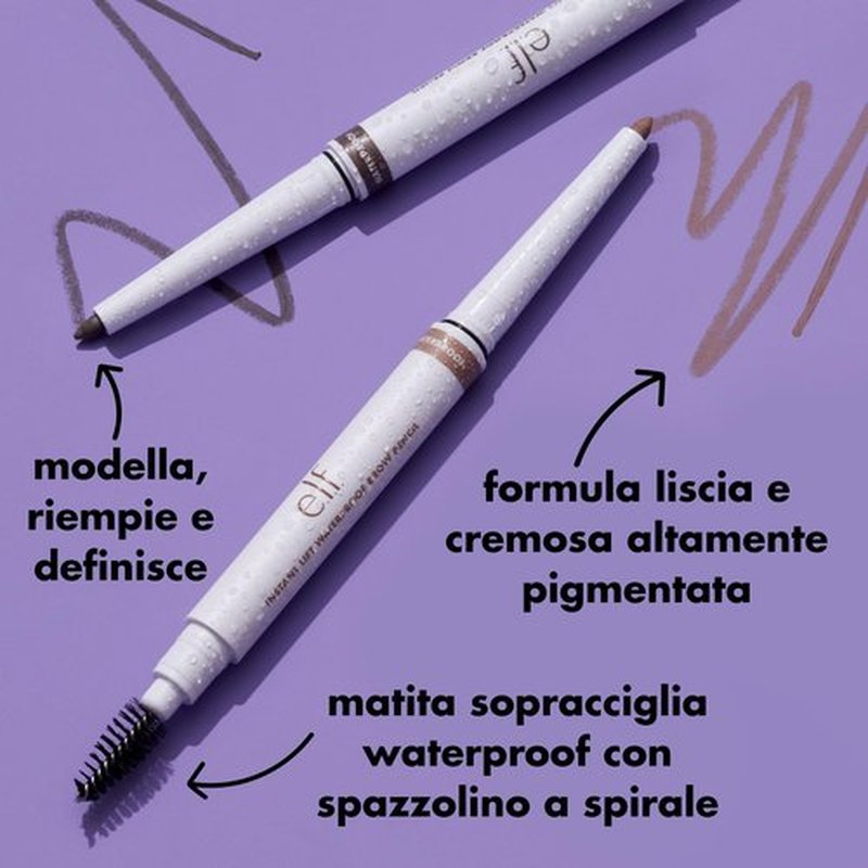 e.l.f. Instant Lift Waterproof Brow Pencil, Long-Lasting Eyebrow Pencil For Grooming & Shaping Brows, Vegan & Cruelty-free, Grey (Pack of 2)