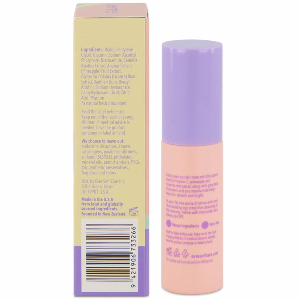 Evre Bright & Early Teen Vitamin C Repair Serum, Brightens, Hydrates & Evens Skin Tone, Natural, Cruelty-Free & Palm-Free, Great for Sensitive Skin, 1 Fl Oz