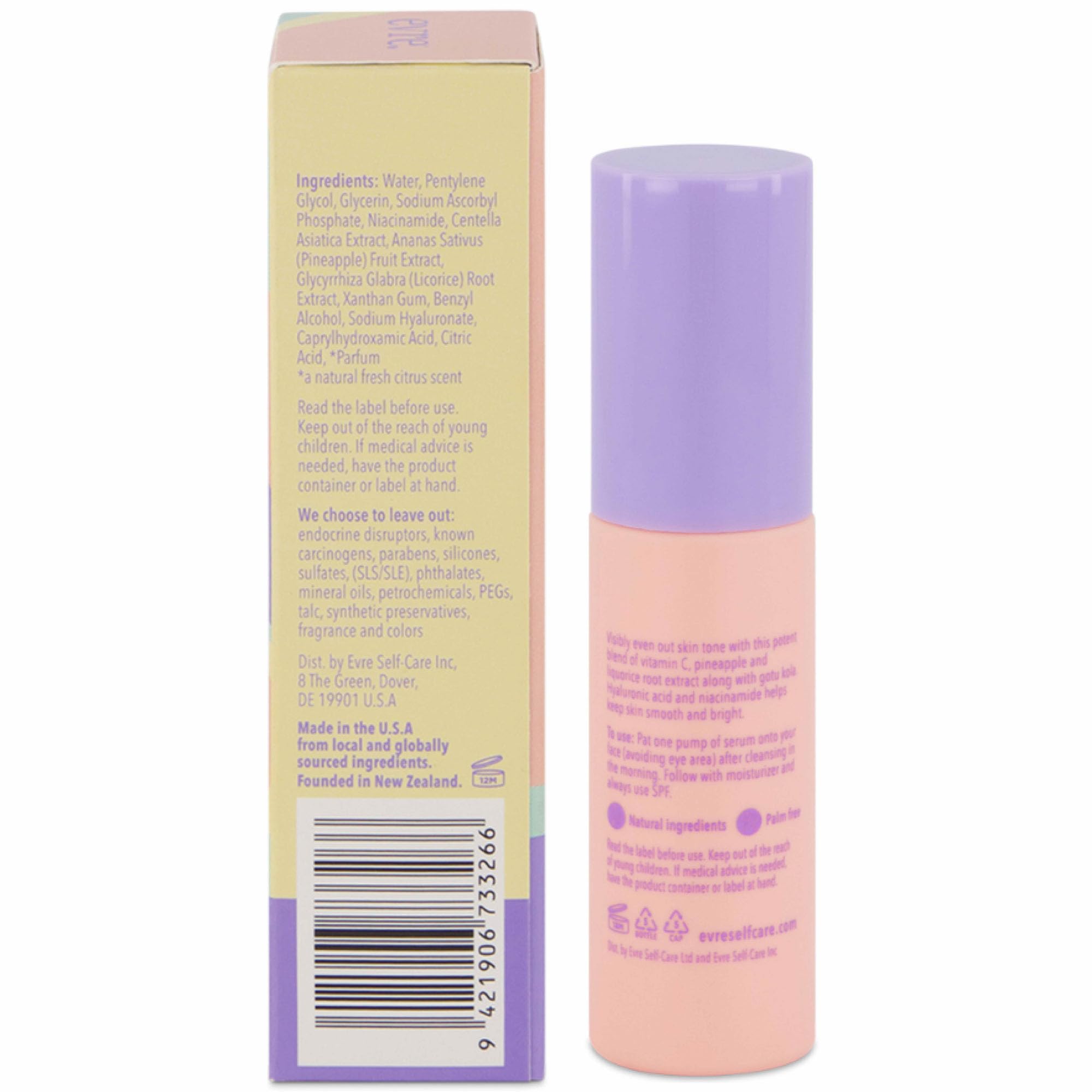 Evre Bright & Early Teen Vitamin C Repair Serum, Brightens, Hydrates & Evens Skin Tone, Natural, Cruelty-Free & Palm-Free, Great for Sensitive Skin, 1 Fl Oz