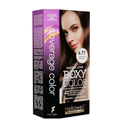 Skiennix Professional Coloring Kit - Permanent Hair Dye for Gray Coverage | 6.71 Dark Blonde Ash Brown + Reviving Shampoo & Conditioner Set