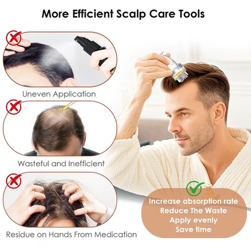 Minoxidil Applicator，Hair Oil Applicator，Scalp Serum Comb，Apply The Liquid Directly To The Scalp，Auxiliary Hair Growth Tool，Deeply Nourish Roots (2 PCS)