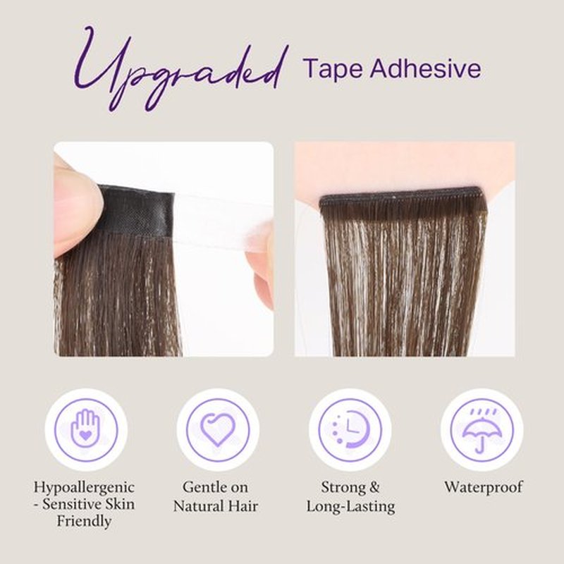 DOORES Genius Tape in Hair Extensions Real Human Hair, Balayage Natural Black to Light Blonde 18 Inch 50g 20pcs, Seamless Invisible Edge Hand Tied Tape in Extensions Long Straight