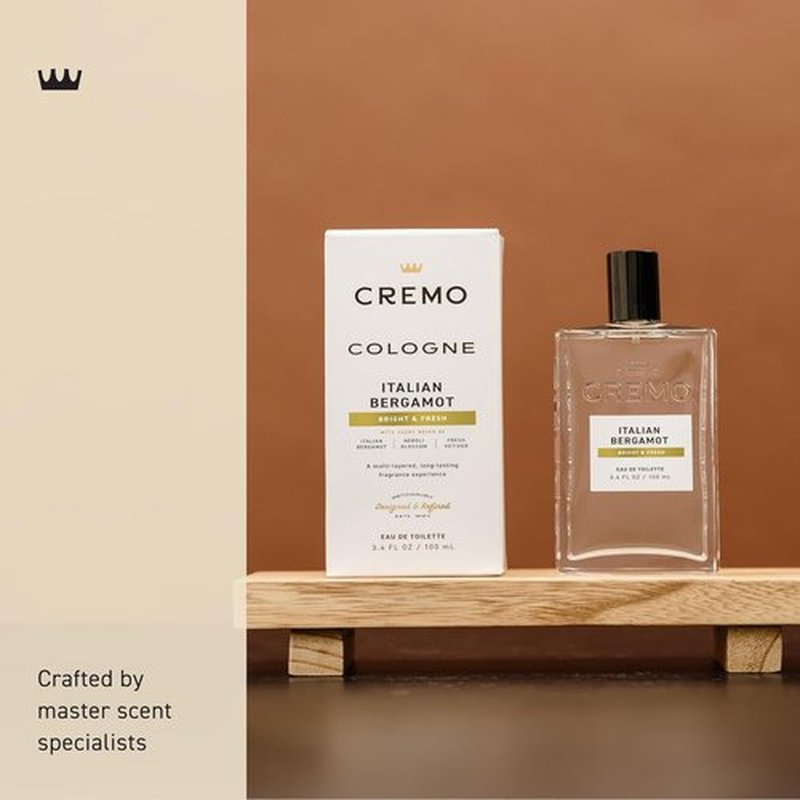 Cremo Cologne For Men - Italian Bergamot & Neroli Blossom Fragrance Spray | 3.4 Fl Oz Signature Scent