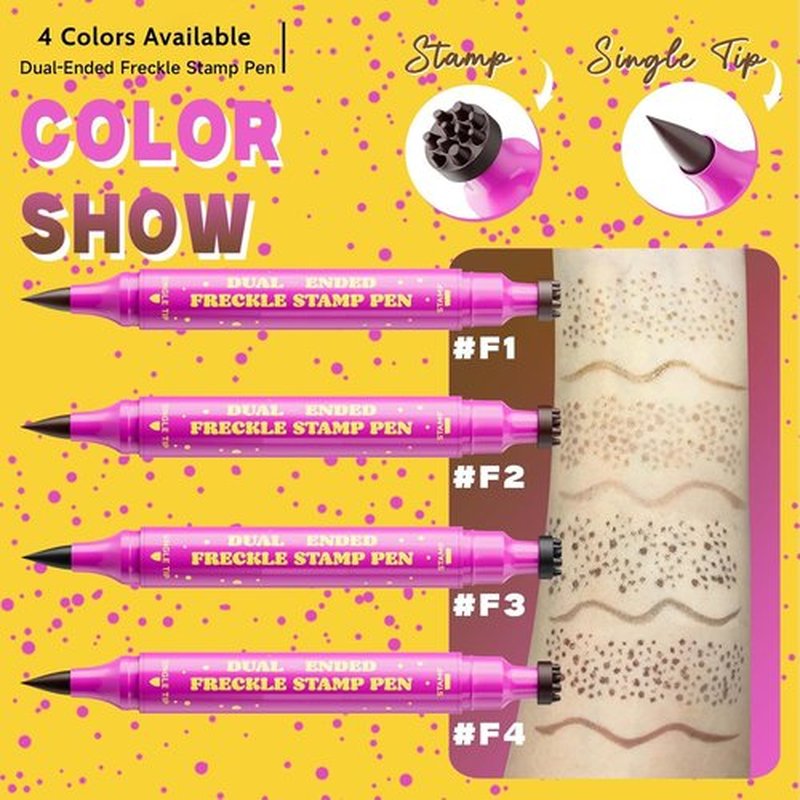 Skiennix Dual-Ended Freckle Pen & Stamp - Waterproof, Smudge-Proof Makeup Tool for Natural Sunkissed Look