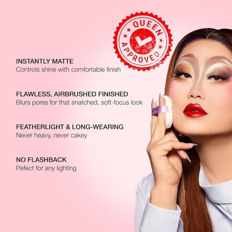KimChiChic Puff Puff Pass Set & Bake Powder - Extra Fluffy Loose Face Makeup for Uneven Skin Tone, 09 Pink