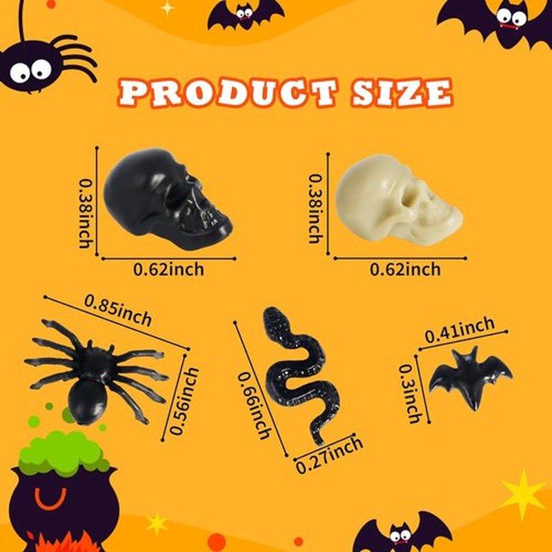 Hiawbon Mini Plastic Skull Heads - Realistic Halloween Figurines for Fairy Garden Decor