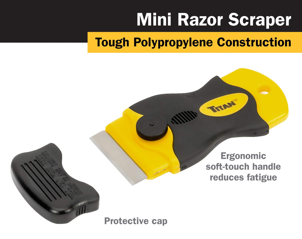 Titan Tools 17015 4-Inch Mini Razor Scraper with (21) #20 Steel Blades