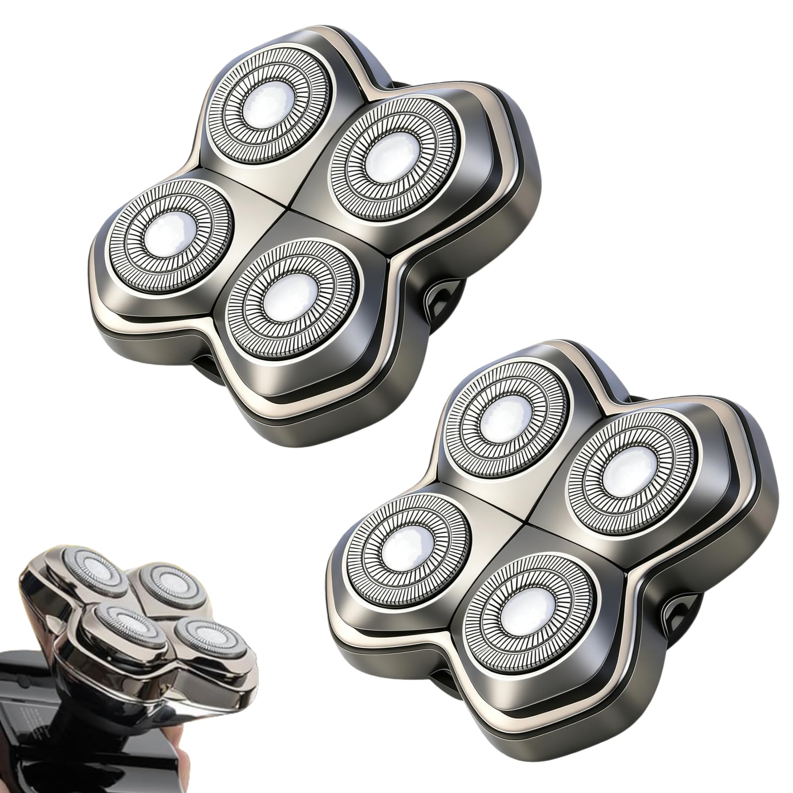 Compatible with Pitbull Shaver Replacement Blade,2 Pack Fit for Skull Shaver Replacement Heads,Pro 4Replacement Blades Fit for Skull Pitbull ShaverGold/Silver/Butterfly Kiss/Platinum/Diamond PRO.