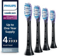 Philips Sonicare G3 Replacement Electric Toothbrush Heads - Black, 4 Pack for One Year Supply, HX9054/95
