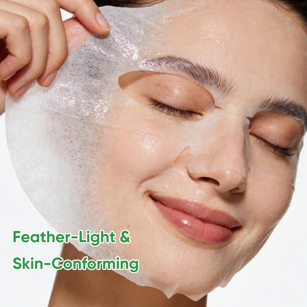 AOPEIBOTO Aloe Vera Face Mask Skincare, Hydrating Moisturizing Sheet Face Masks Pack with Hyaluronic Acid for Soothes & Moisturizes Skin, Pack of 10