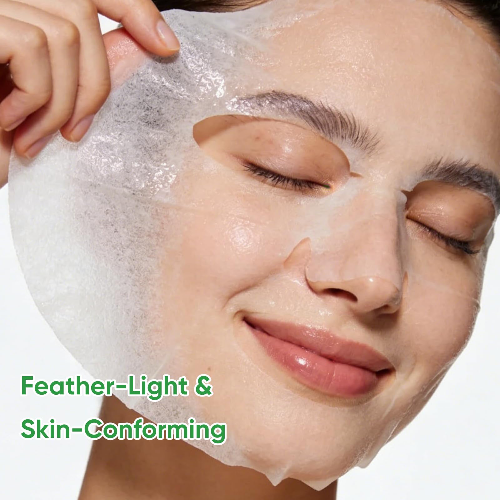 AOPEIBOTO Aloe Vera Face Mask Skincare, Hydrating Moisturizing Sheet Face Masks Pack with Hyaluronic Acid for Soothes & Moisturizes Skin, Pack of 10