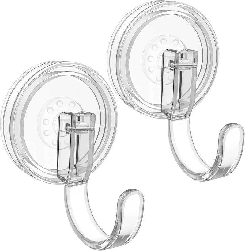 Clear Wreath Hanger - 22 LB Strong Suction Cup Hooks for Fall & Christmas Decor | 2 Pack