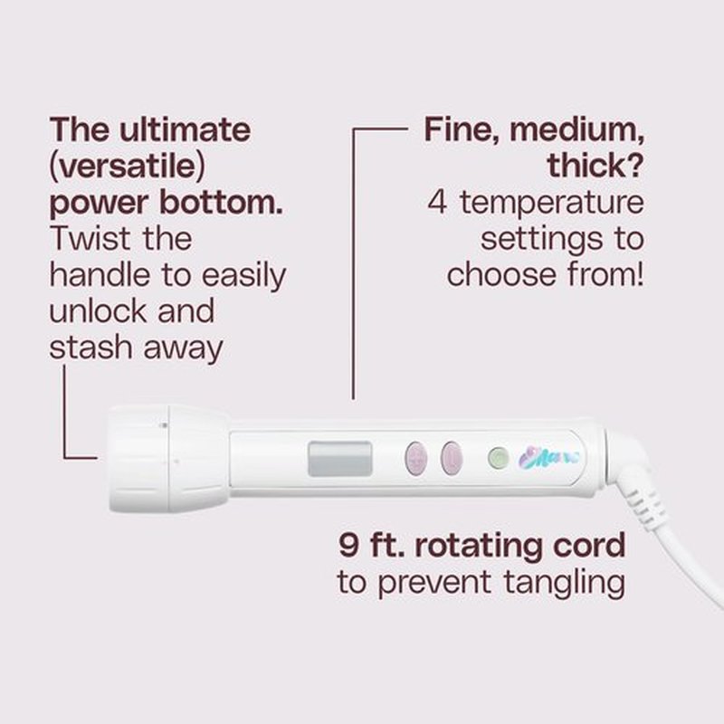 Mane Bottoms Up & Curl Hair Tool Kit - Power Bottom Base for Hair Styling Attachments + 1" Curling Iron Styling Attachment - Designed with Dual Voltage for Travel (2 Count)