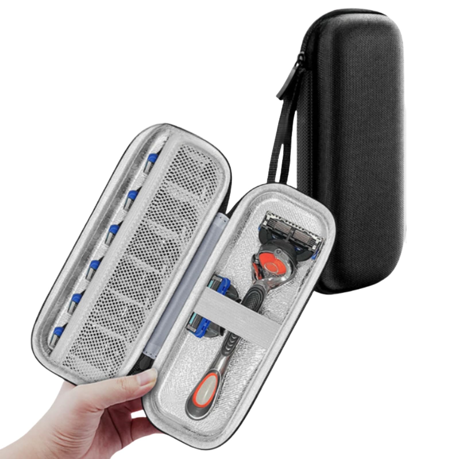 Safety Razor Cover Travel Razor Protective Case, Safety Men's Razor Cord Travel Organizer Compatible with Most brands of Razors, Zipper Carrying Bag