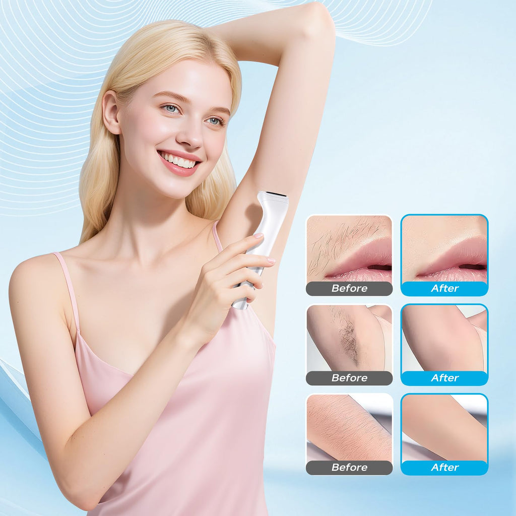Bikini Trimmer for Women - 6 in 1 Electric Razors for Women, Cordless Rechargeable Electric Shaver, IPX7 Waterproof Wet Dry Lady Body Hair Remover for Face Nose Eyebrow Arm Leg Pubic Armpit