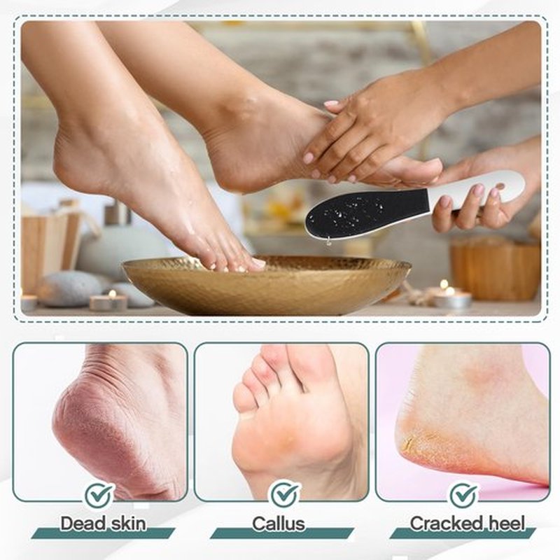 Lothee 30 Pack Foot File Foot Callus Remover Double Sided Professional Sandpaper Pedicure Tool Feet Scrubber Sander Feet Rasp for Dead Skin Cracked Heel Women Manicure Beauty Spa, 100/180 Grit, White