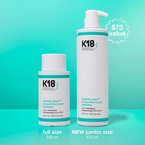 K18 PEPTIDE PREP™ Detox Clarifying Shampoo - Color-Safe, pH-Optimized Cleanse for Product Buildup Removal