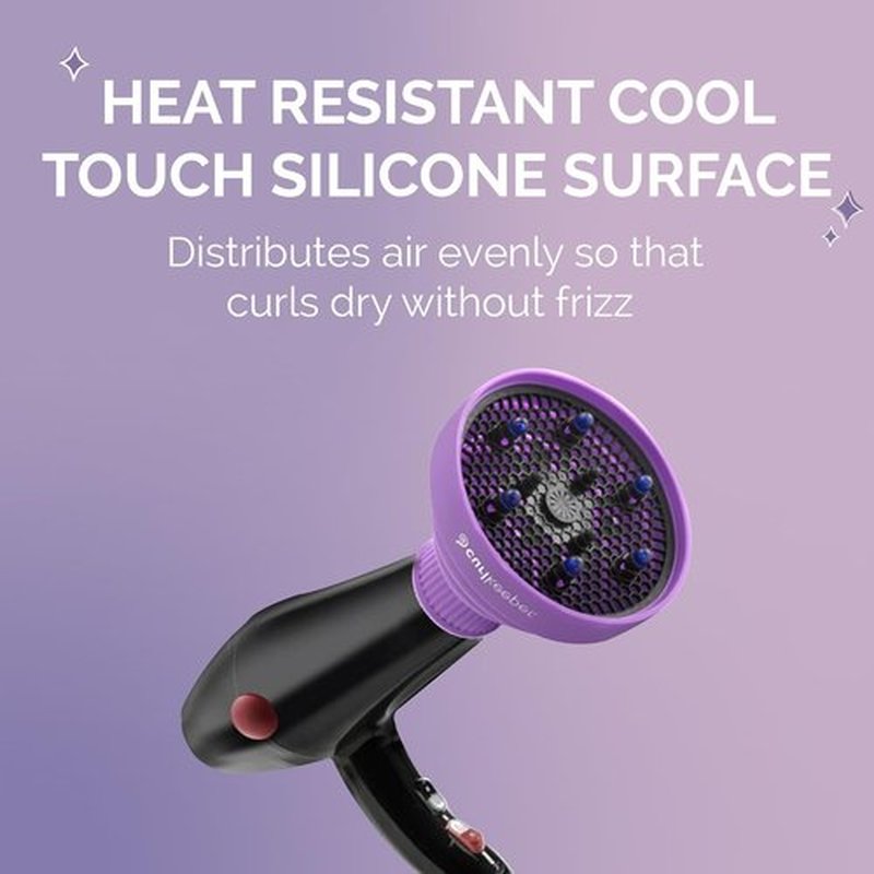 Curl Keeper Hair Dryer Diffuser - Pop-Up Silicone Attachment for Curly Hair | Travel-Friendly & Adjustable