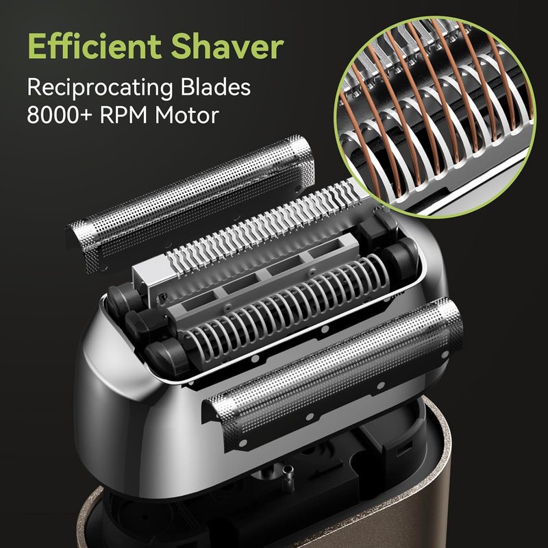 VNU Alloy Body Foil Shaver - Mini Pocket Electric Razor for Men | IPX7 Waterproof, 60-Day Standby, Desert Titanium